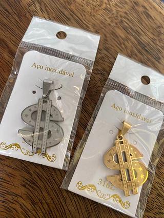 pingente doria dourado e prata