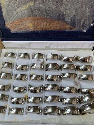 8mm anel alianca lisa com caxia fecho com- 36 UNIDADE