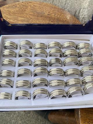 8mm anel alianca com caxia fecho com- 36 UNIDADE