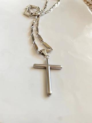 corrente 60cm com pingente cruz lisa