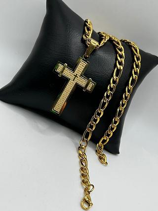 corrente 60cm com pingente cruz pai nosse