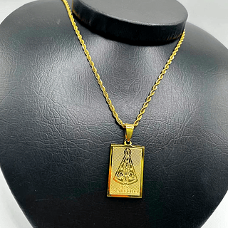 corrente 60cm 2.4mm com pingente nossa senhora