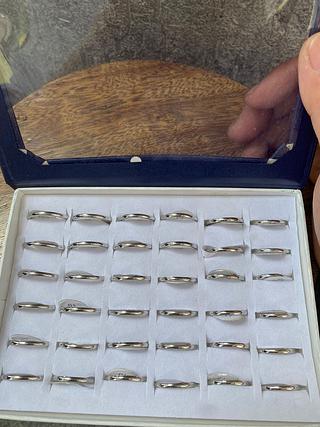 2mm anel alianca lisa com caxia fecho com- 36 UNIDADE