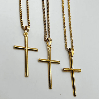 corrente 60 cm 2.4 mm com pingente cruz