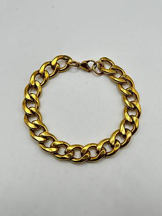 pulseira 8mm dourado aco inox 1X1 tamanho 22cm